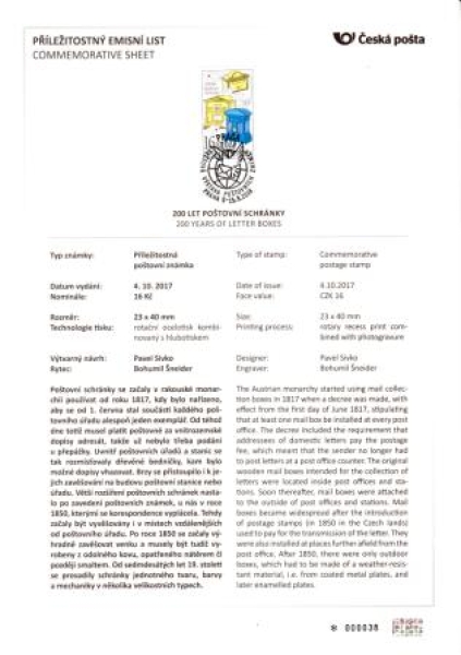 Příležitostný emisní list 945 ● - 2018